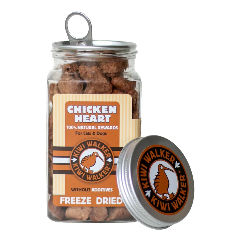 Kiwi Walker Freeze Dried Chicken Heart Snack for Cats & Dogs