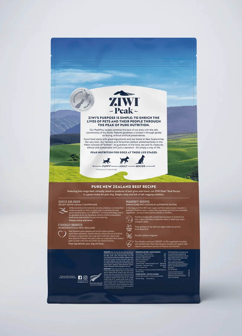 ZIWI Peak Air Dried Beef Dry Dog Food