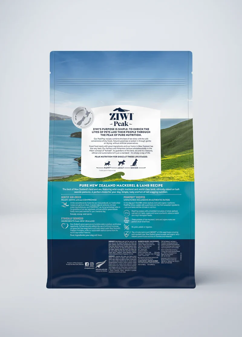 ZIWI Peak Air Dried Mackerel & Lamb Dry Dog Food