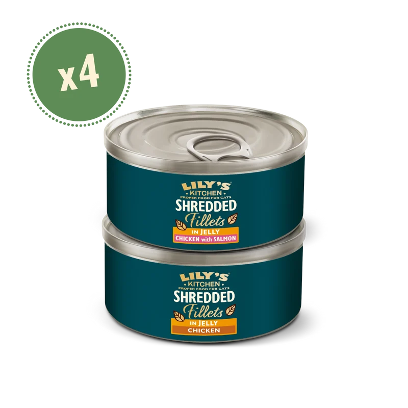 Lily's Kitchen Shredded Fillets In Jelly Multipack Wet Cat Food 4x70G