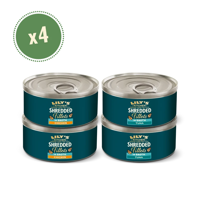 Lily's Kitchen Shredded Fillets In Broth Multipack Wet Cat Food 4x70G