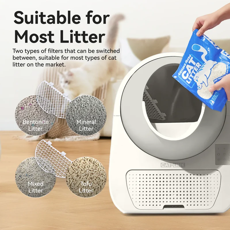 Catlink Scooper Luxury Pro X AI Self Cleaning With Odour Removal Cat Litter Box 13L 60x58x71cm - Grey