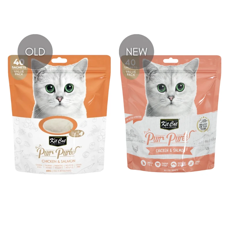 Kit Cat Puree Chicken & Salmon Cat Treats 600G - Pack of 3