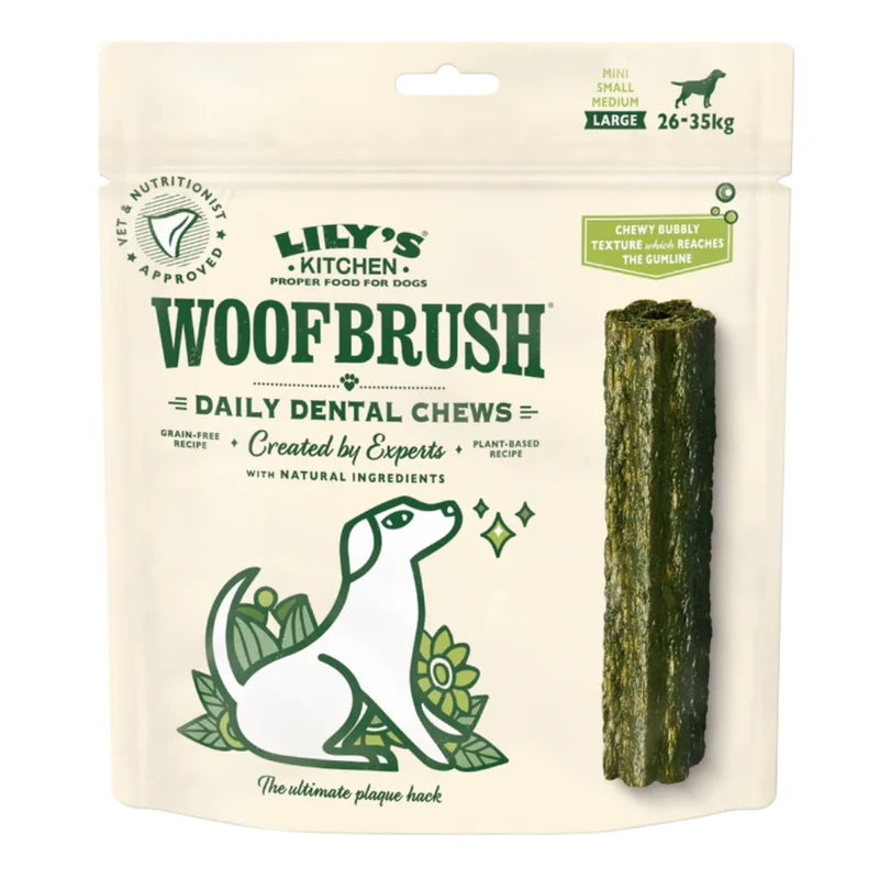 Lily's Kitchen Woofbrush Dental Dog Chews Bulk Pack Treats Large - Pack of 3