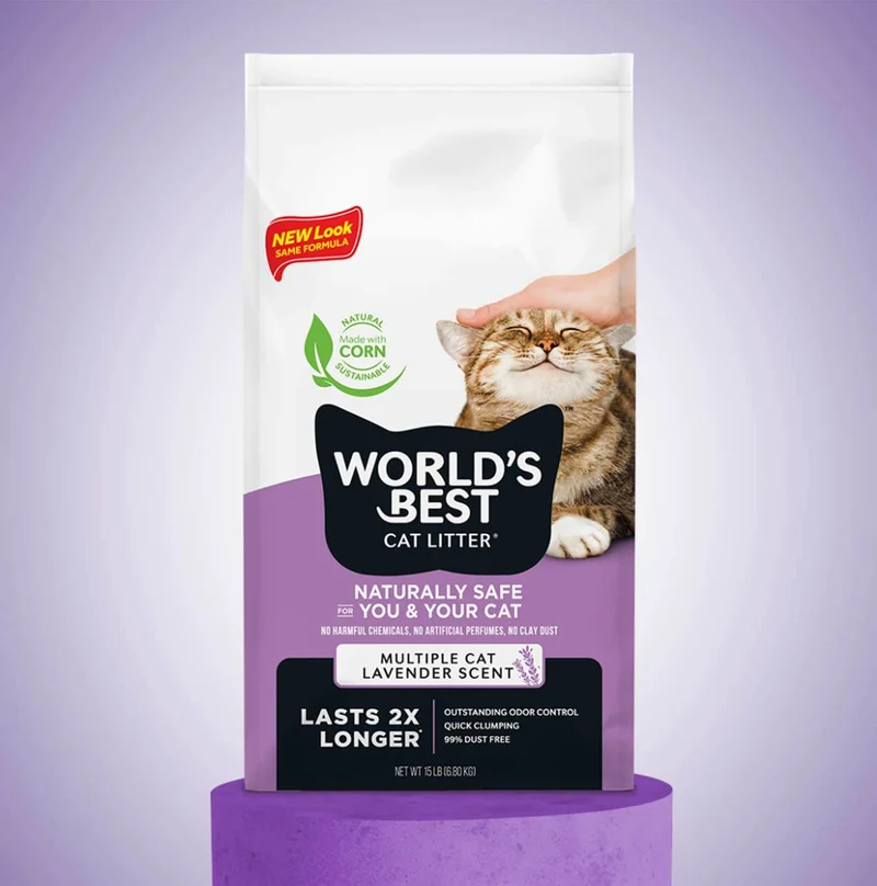 World's Best Cat Litter Multiple Cat Lavender Scented Clumping Formula