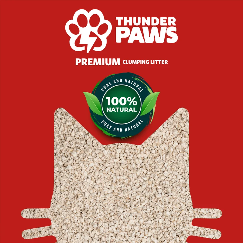 Thunder Paws Premium Hard Clumping Unscented Clay Cat Litter 10L - Pack of 3