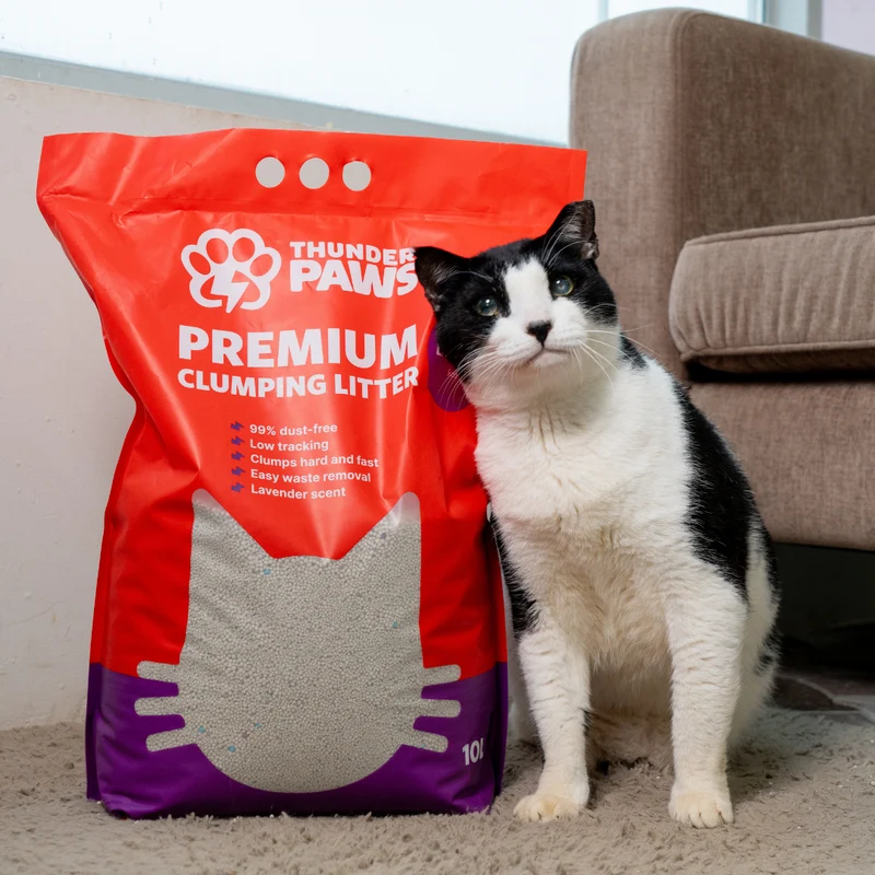 Thunder Paws Premium Hard Clumping Clay Lavender Scent Cat Litter 10L - Pack of 3
