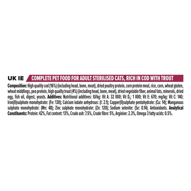 PURINA Pro Plan Sterilised Savory Duo Cod&Trout Adult Dry Cat Food 3KG