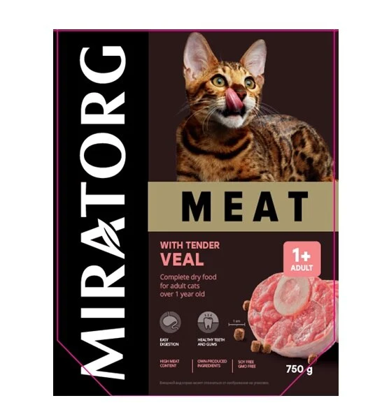 Miratorg MEAT with Tender Veal for All Breed Cat Dry Food