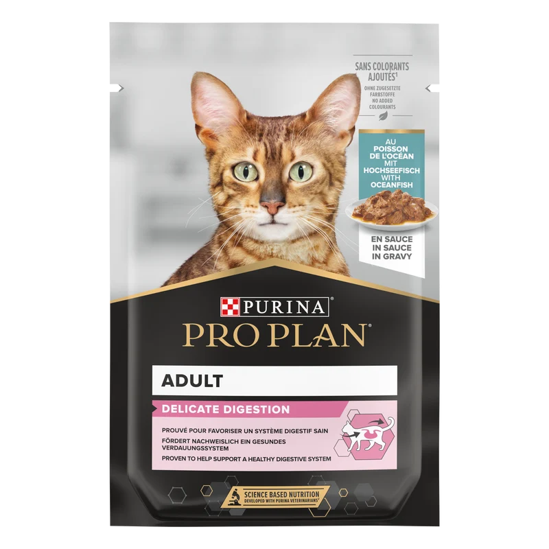 PURINA Pro Plan Nutri Savour Delicate Oceanfish Wet Cat Food 85G - Pack of 12