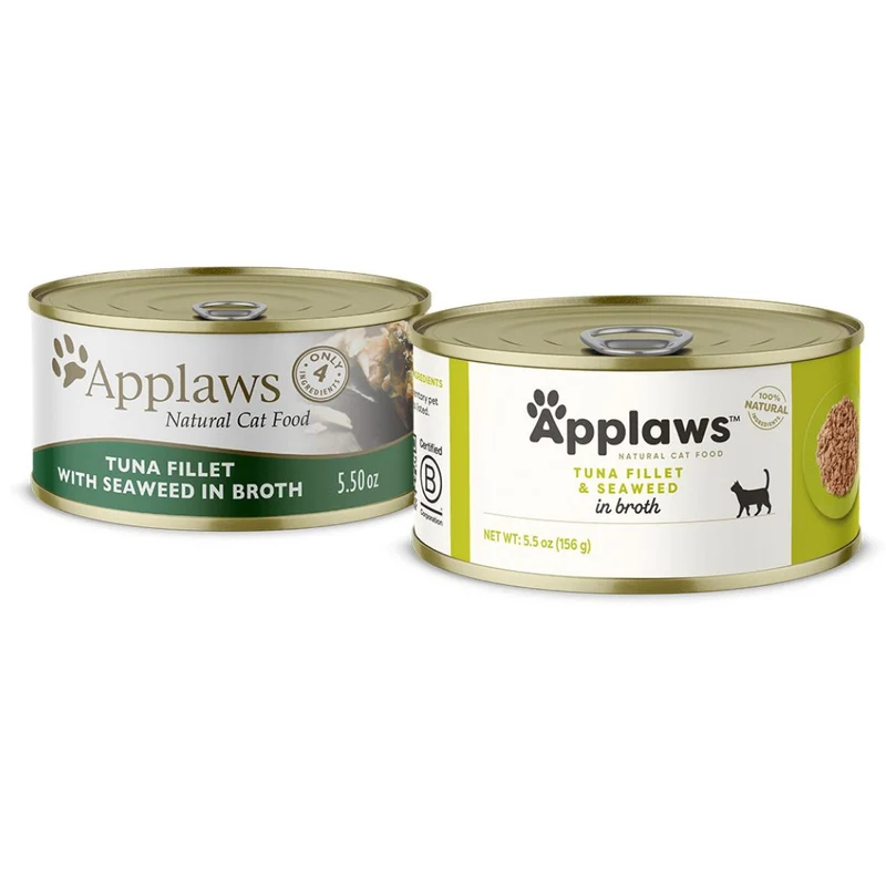 Applaws Natural Tuna Fillet with Seaweed Wet Cat Food 156G - Pack of 12