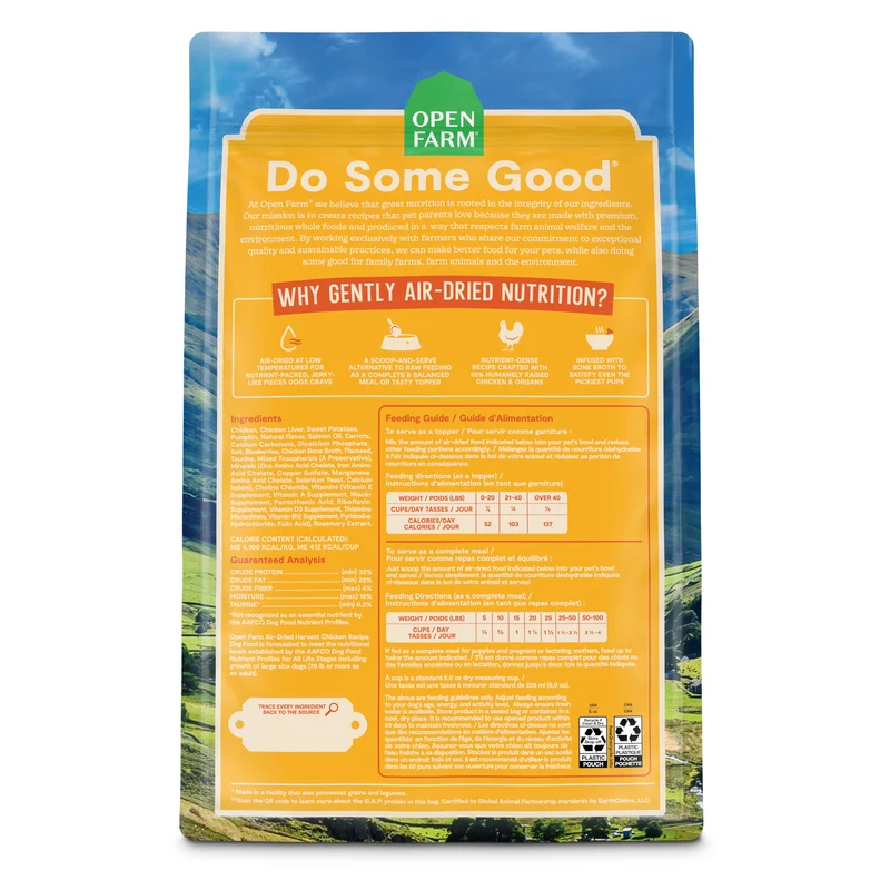 Open Farm Air Dried Harvest Chicken Recipe Dry Dog Food