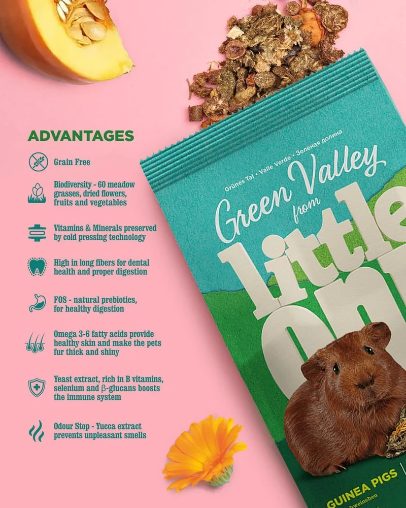 Little One Green Valley Fibre-Rich Comple Food For Guinea Pigs 750g
