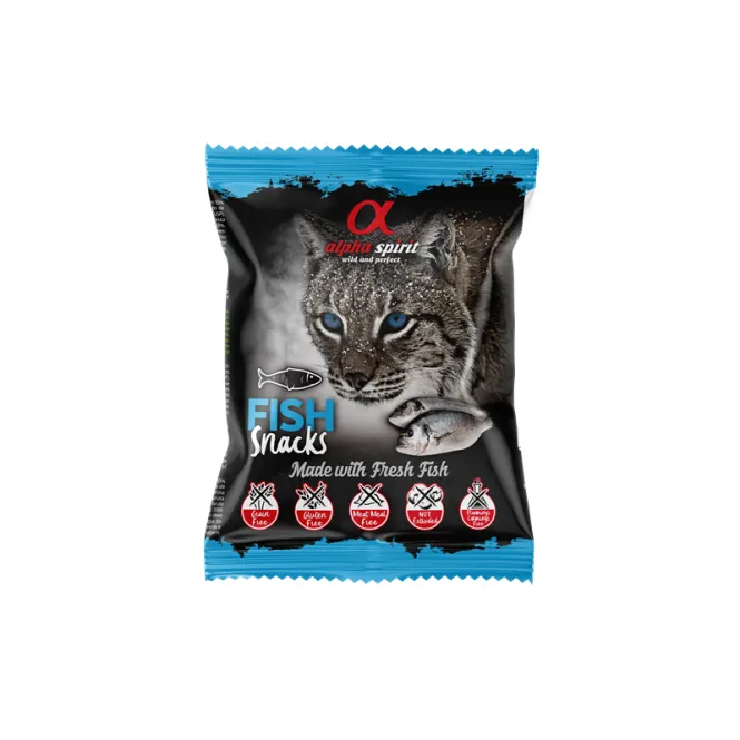 alpha spirit Cat Snacks Bag Fisch – Katzenleckerlis