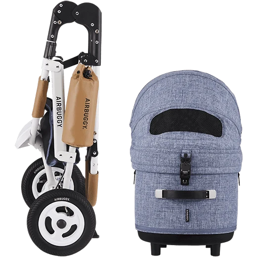 AirBuggy DOME 3 Brake Pet Stroller & Travel System | Handbrake | Slim Fold