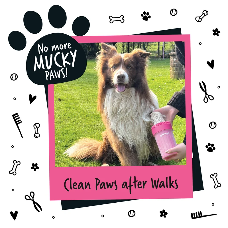 Bugalugs Paw Cleaner Cup For Dogs & Cats Pink