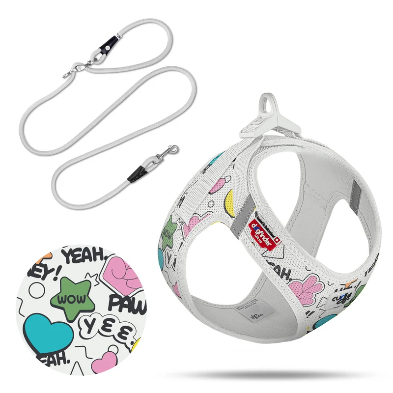 Curli Small Dog Vest Harness Clasp Air-Mesh Comic LE25
