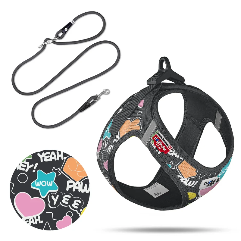Curli Small Dog Vest Harness Clasp Air-Mesh Comic LE25