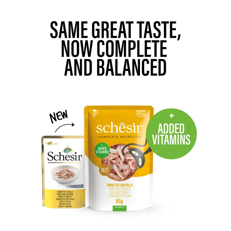 Schesir Tuna With Chicken In Jelly Wet Cat Food 85G