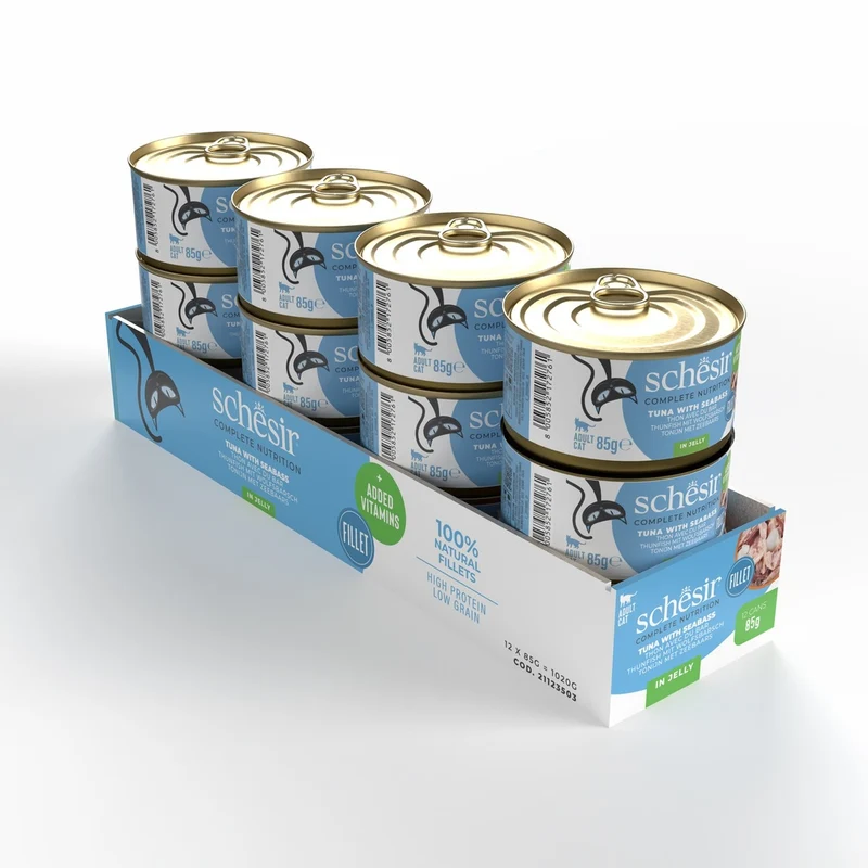 Schesir Tuna With Seabass In Jelly Wet Cat Food 85G