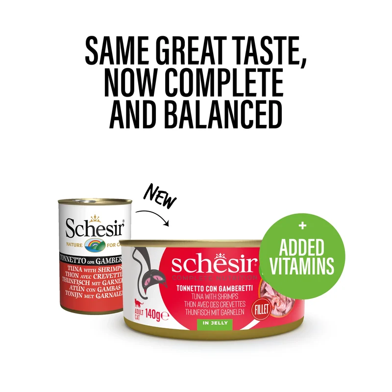 Schesir Tuna With Shrimps In Jelly Canned Wet Cat Food 140G