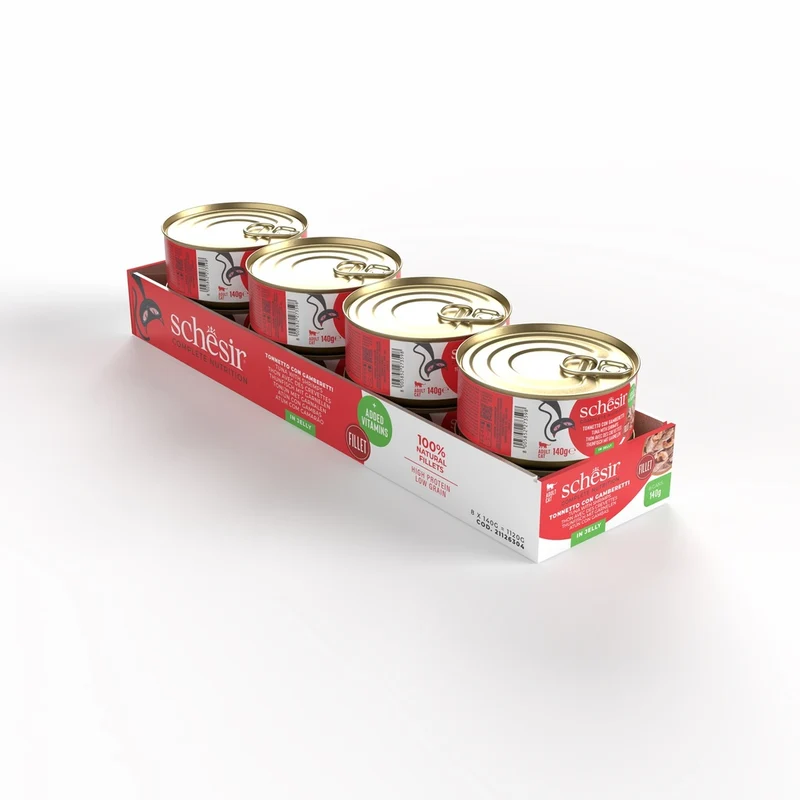 Schesir Tuna With Shrimps In Jelly Canned Wet Cat Food 140G