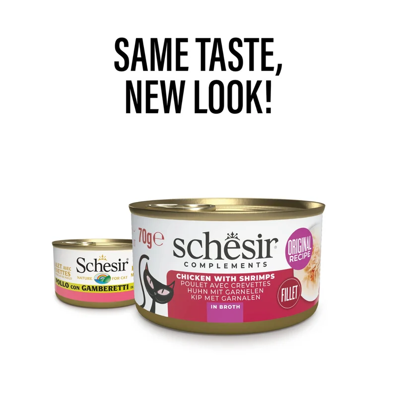 Schesir Chicken With Shrimps In Cooking Broth Wet Cat Food 70G