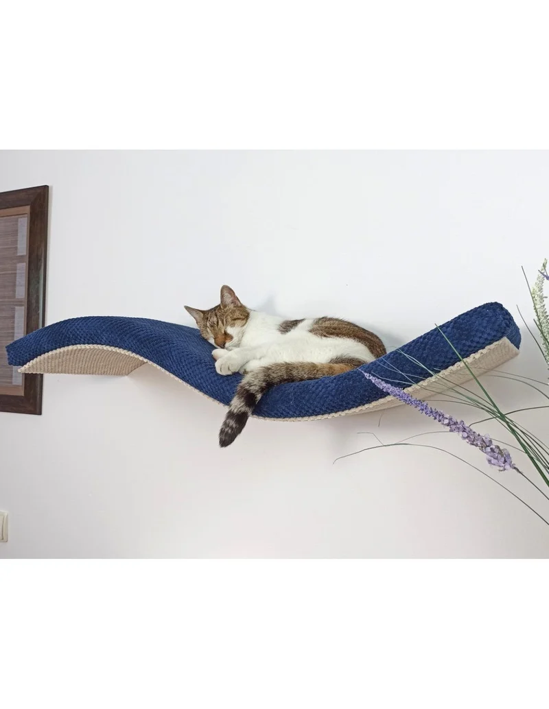 Cat's Atelier Metal Base Cat Wall Shelf WAVE | 75 cm Symmetrical Right