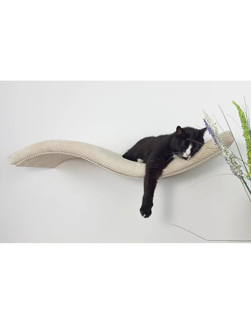 Cat's Atelier Metal Base Cat Wall Shelf WAVE | 75 cm Symmetrical Right