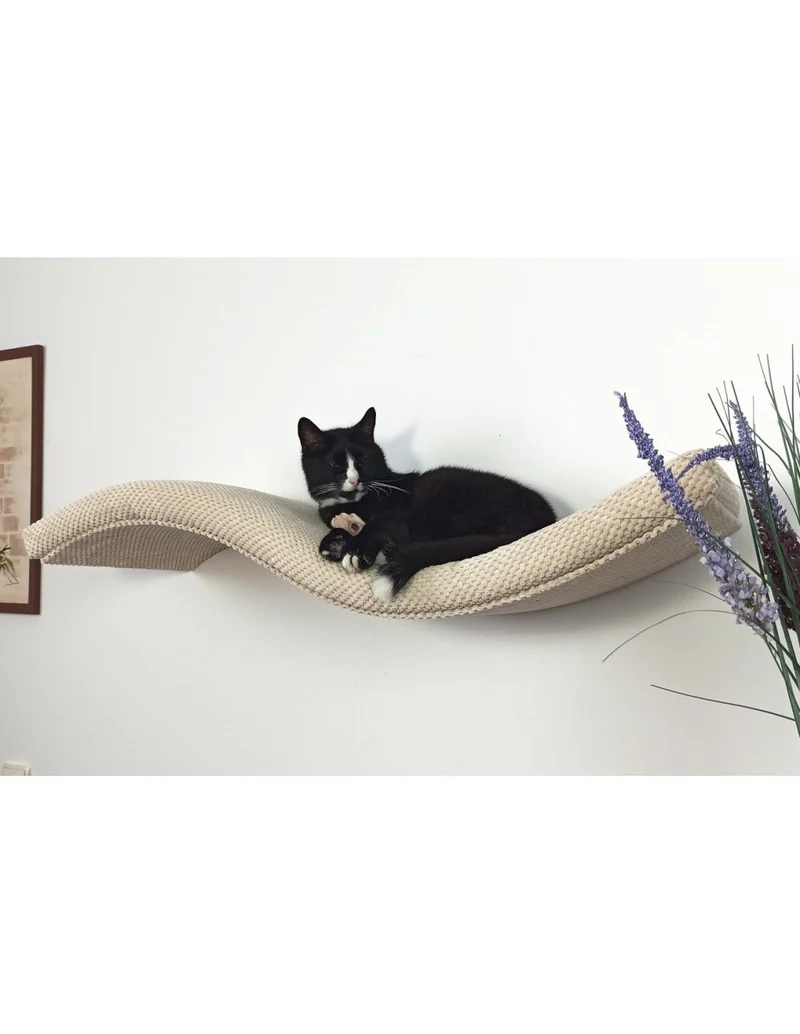 Cat's Atelier Metal Base Cat Wall Shelf WAVE | 75 cm Symmetrical Right
