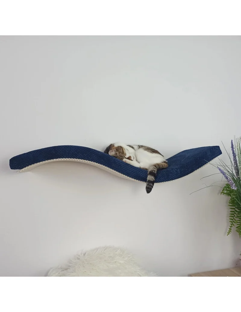Cat's Atelier Metal Base Cat Wall Shelf | WAVE 95 cm Unymmetrical Left