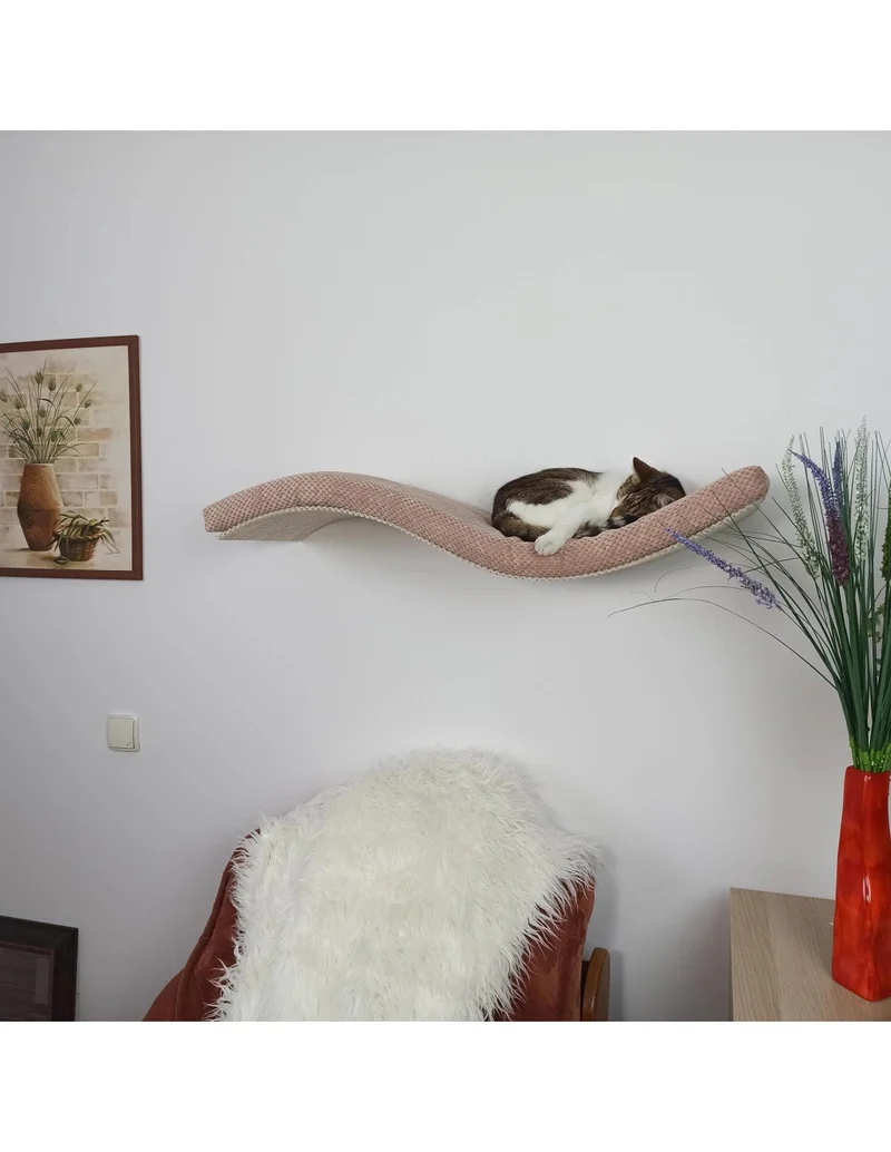 Cat's Atelier Metal Base Cat Wall Shelf | WAVE 95 cm Unymmetrical Left