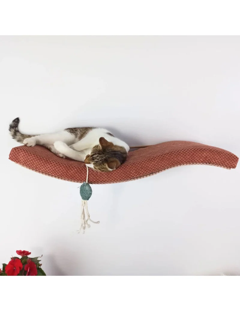Cat's Atelier Metal Base Cat Wall Shelf | WAVE 95 cm Unymmetrical Left
