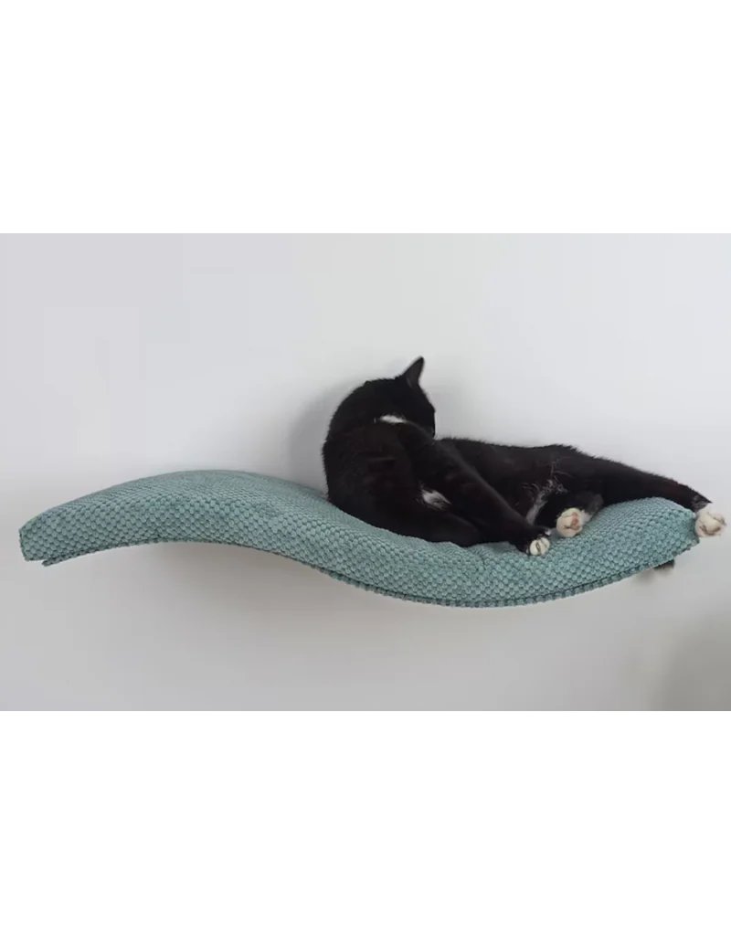 Cat's Atelier Metal Base Cat Wall Shelf | WAVE 95 cm Unymmetrical Left