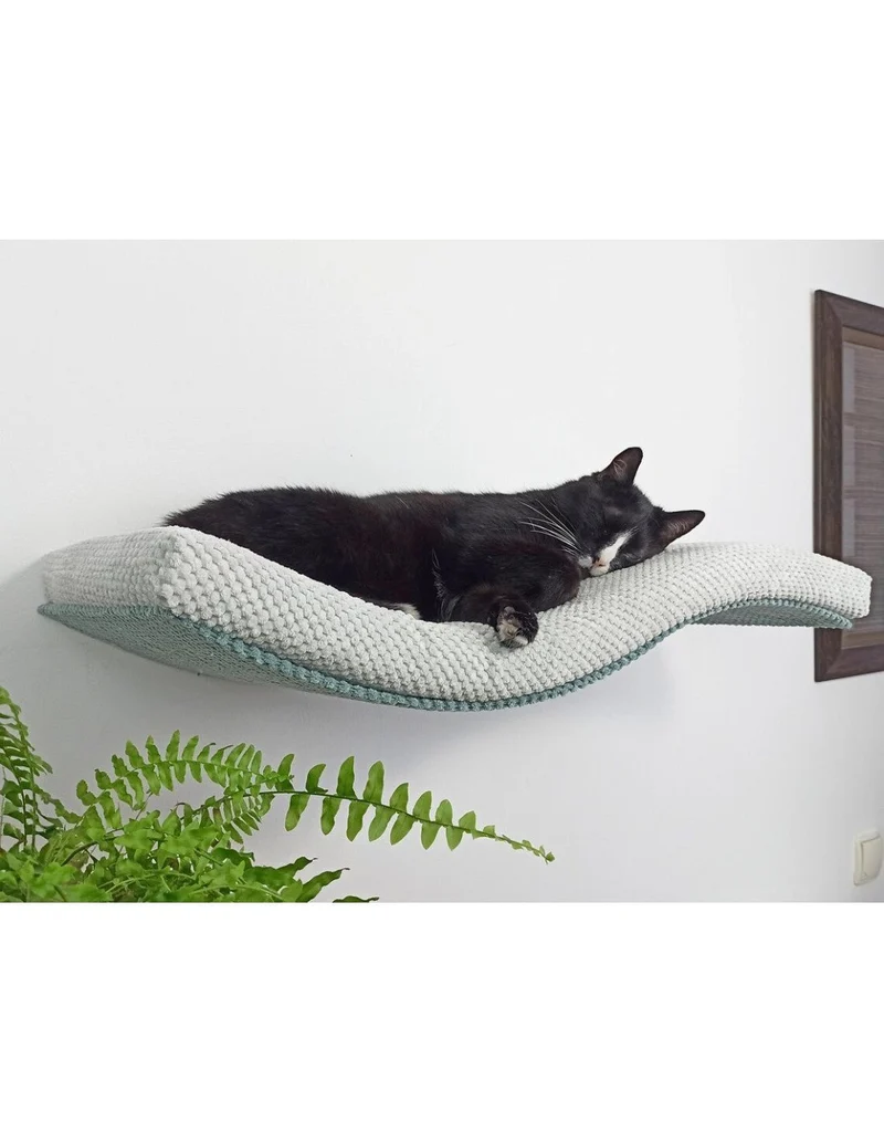 Cat's Atelier Metal Base Cat Wall Shelf | WAVE 75 cm Unsymmetrical Left