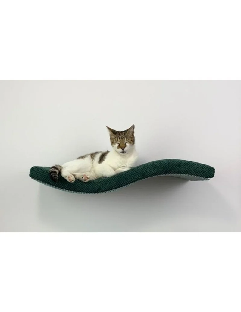 Cat's Atelier Metal Base Cat Wall Shelf | WAVE 75 cm Unsymmetrical Left