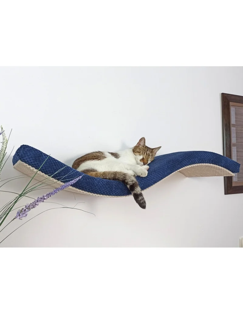 Cat's Atelier Metal Base Cat Wall Shelf | WAVE 75 cm Unsymmetrical Left