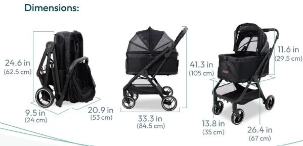 WonderFold P3 3-in-1 Pet Stroller Travel System