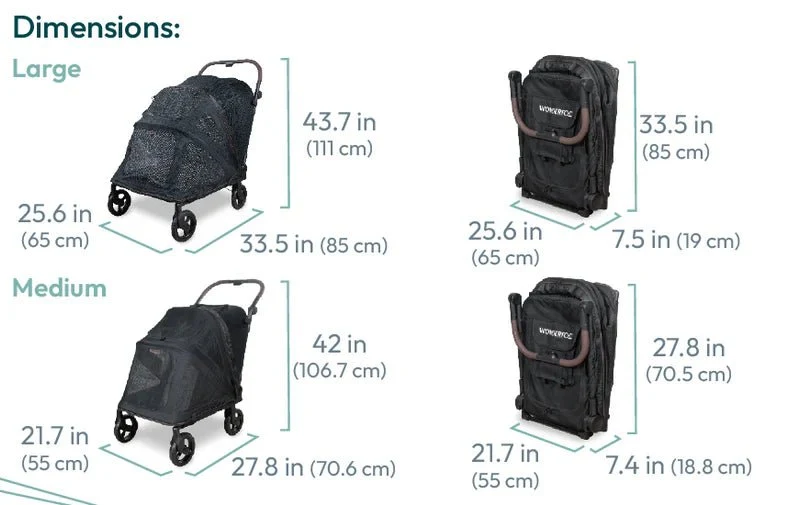 WonderFold Hudson Pet Stroller | with FlatFold™ Technology