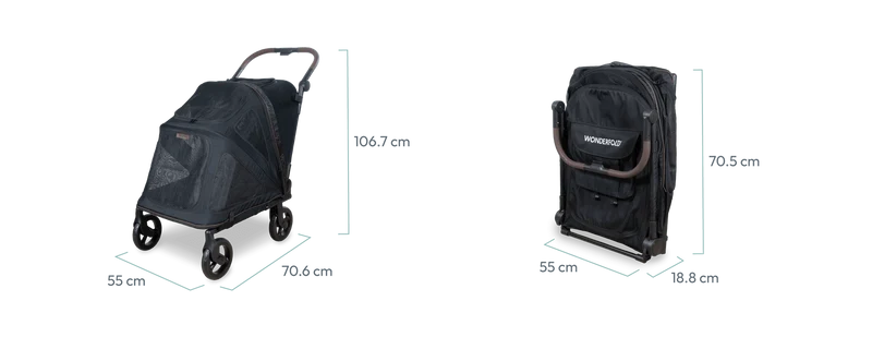 WonderFold Hudson Pet Stroller | with FlatFold™ Technology