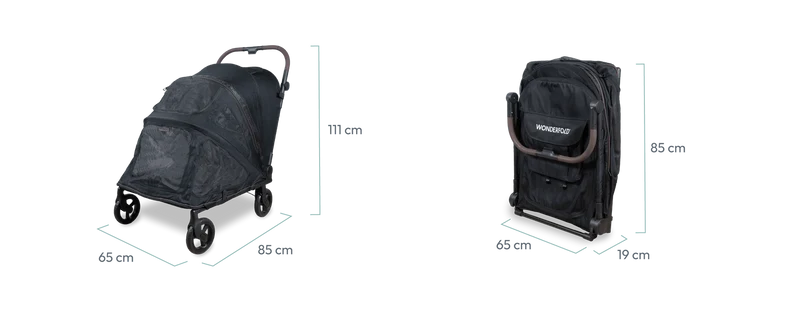 WonderFold Hudson Pet Stroller | with FlatFold™ Technology