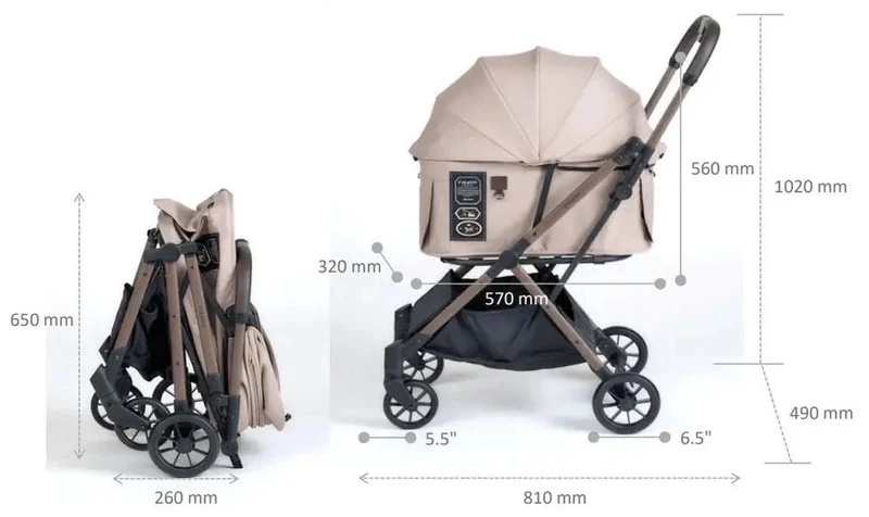 FikaGO FREE TO GO 2.5 Pet Stroller | Auto One-Second Fold