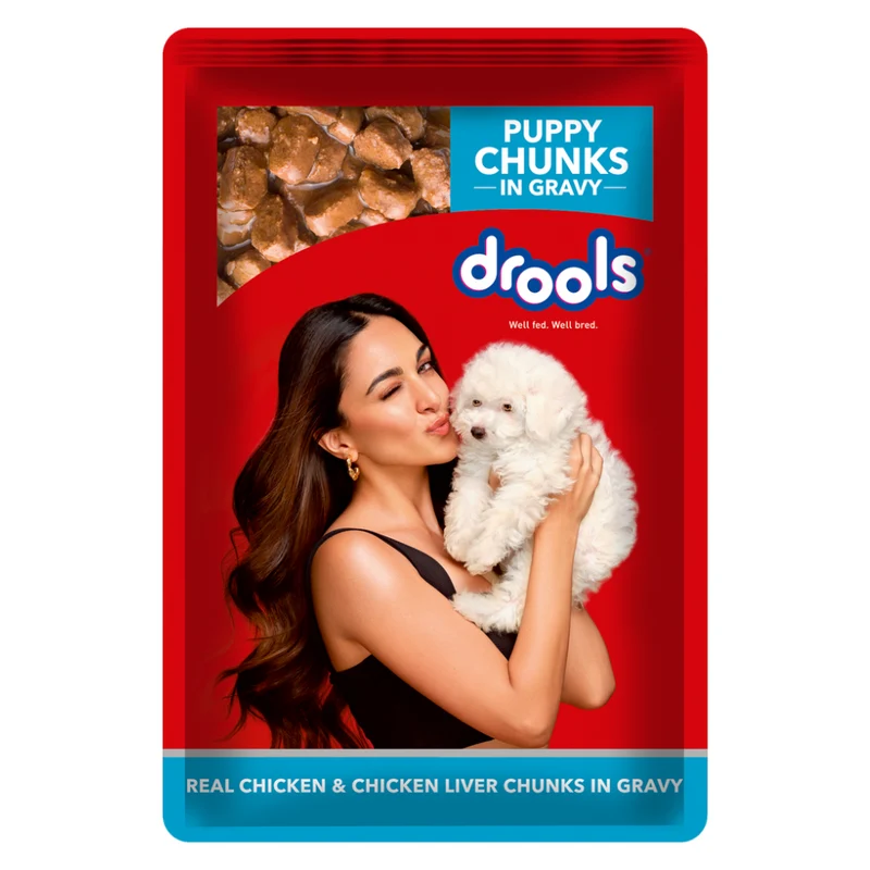 Drools Chicken & Chicken Liver Chunks In Gravy Puppy Wet Food 10+2 Free - 12x60g