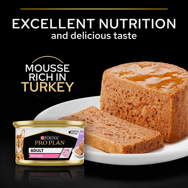 Purina Pro Plan Adult Delicate Digestion Turkey Mousse Wet Cat Food 85G