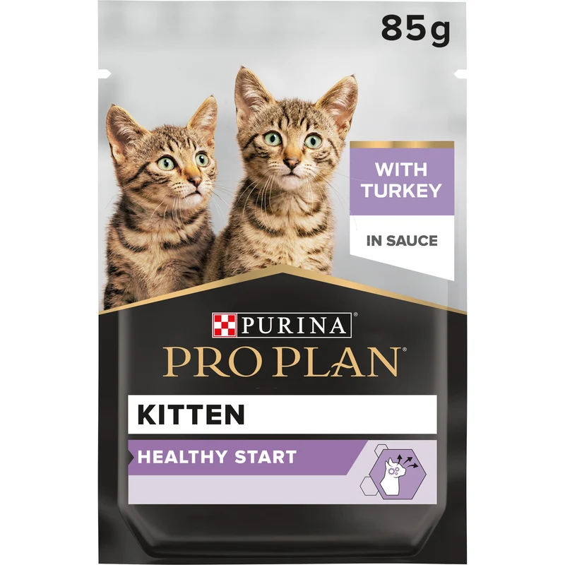 PURINA Pro Plan Turkey In Gravy Multipack Kitten Wet Cat Food 10X85G