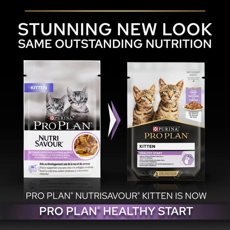 PURINA Pro Plan Turkey In Gravy Multipack Kitten Wet Cat Food 10X85G