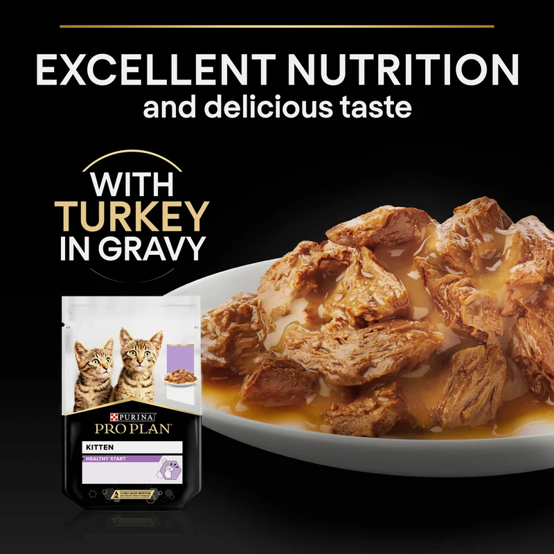 PURINA Pro Plan Turkey In Gravy Multipack Kitten Wet Cat Food 10X85G