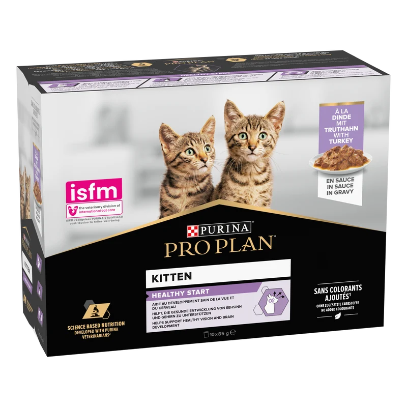 PURINA Pro Plan Turkey In Gravy Multipack Kitten Wet Cat Food 10X85G