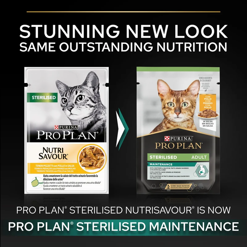 PURINA Pro Plan Sterilised Chicken In Gravy Multipack Adult Wet Cat Food 10X85G
