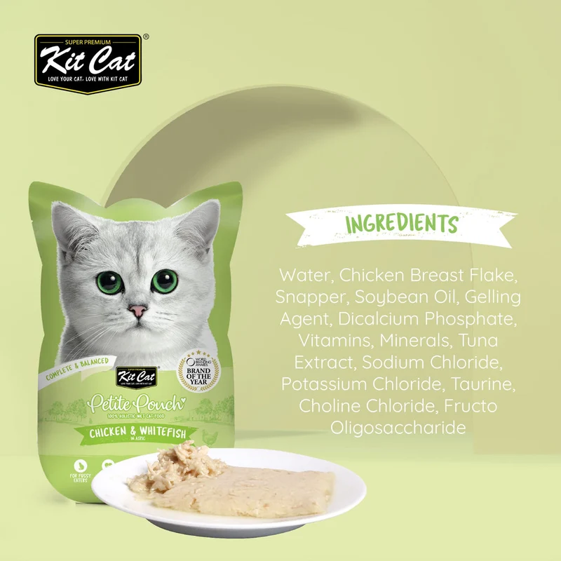 Kit Cat Petite Pouch - Chicken & Whitefish In Aspic Wet Cat Food 70G